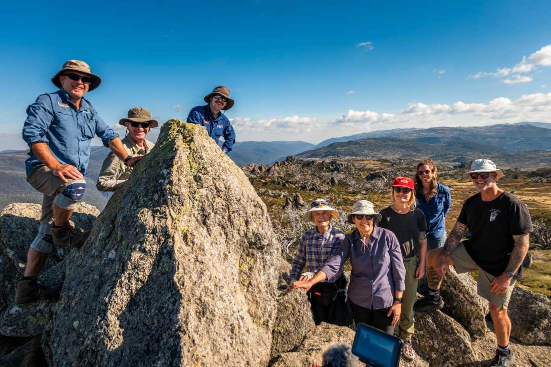 Hikers enjoying the Snowies Alpine Walk |  Lachlan Gardiner